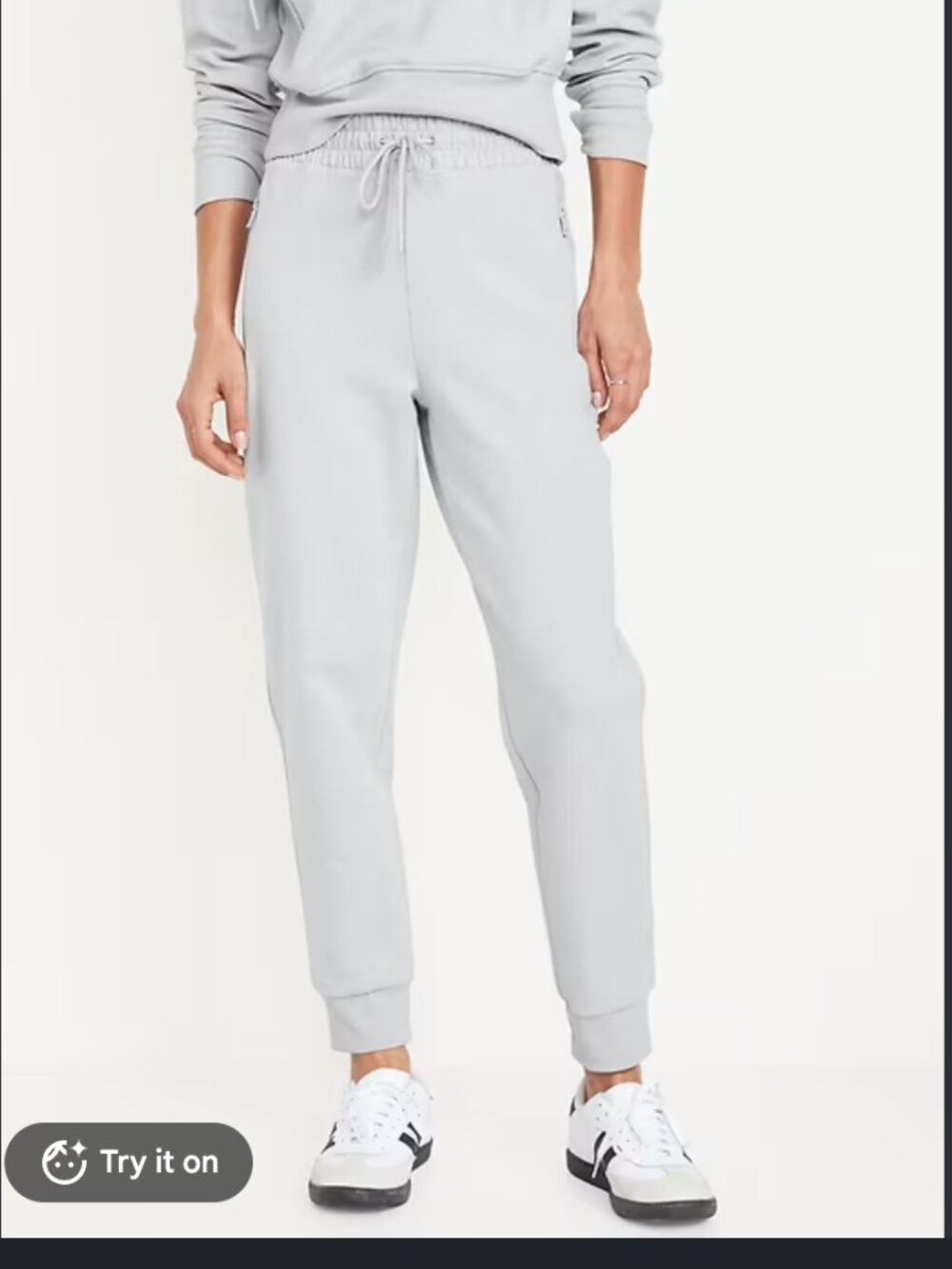 Old Navy High-Waisted Dynamic Fleece Jogger Sweatpants Faux-Heather Gray Large T